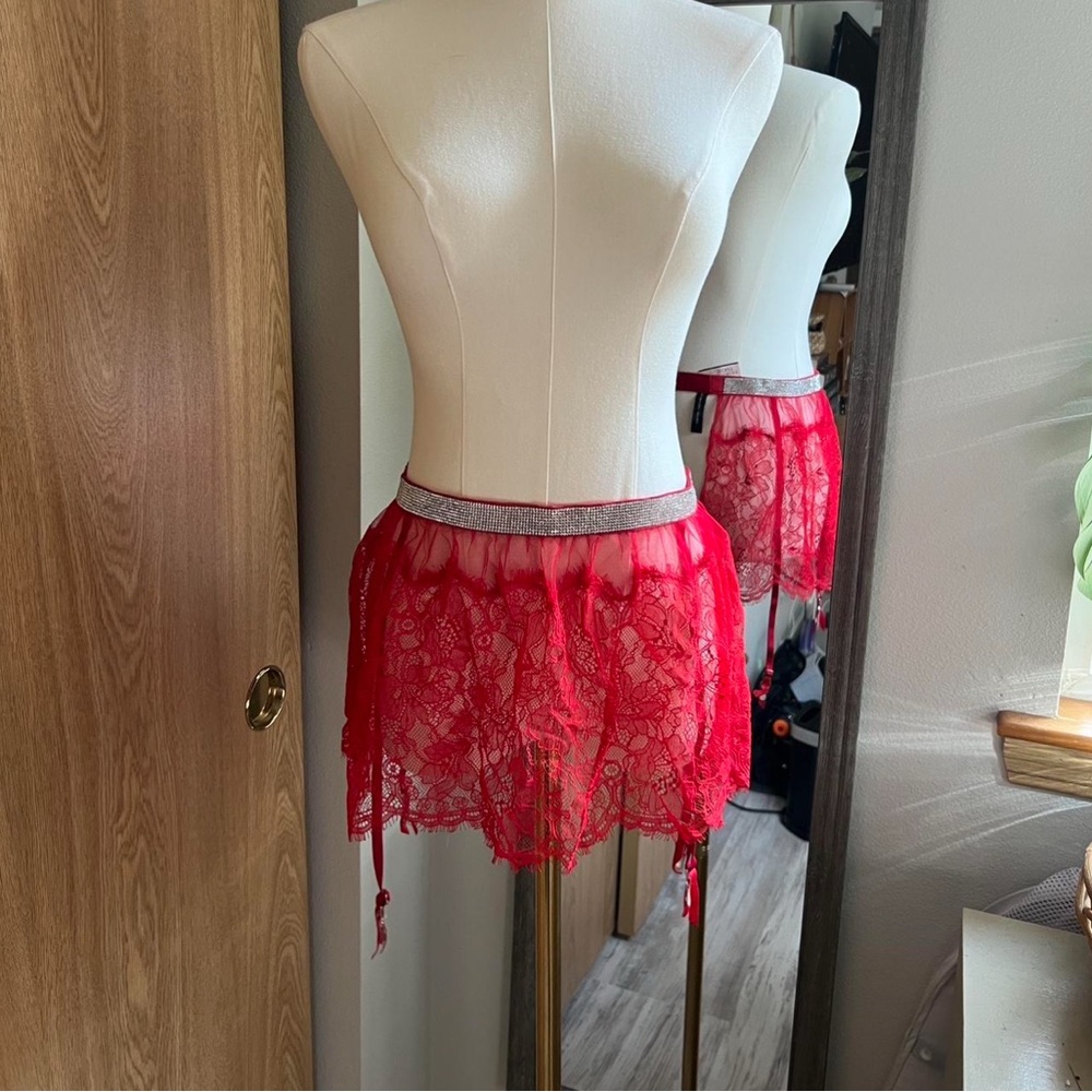 Victoria's Secret Red Lace garter belt Intimates